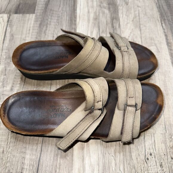 Naot Women’s Carly Nubuck Leather Two Strap Wedge Slide Sandal EUR 39 US 8 - Picture 2 of 4
